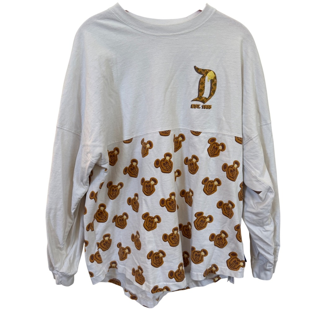 Disneyland Resort Spirit Jersey Waffle‎ Mickey Mouse Long Sleeve Shirt M Disney